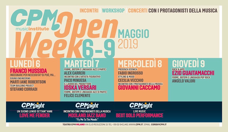La locandinda dell’evento open week cpm